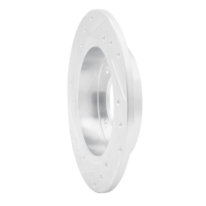 Hyundai Elantra Brake Rotor (1) - Rear Right - R1 Concepts - Drilled & Slotted - Silver - `97-`06